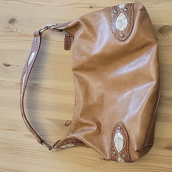 𝅺NINE WEST Faux Leather Caramel Color Hobo Bag - Picture 3 of 9